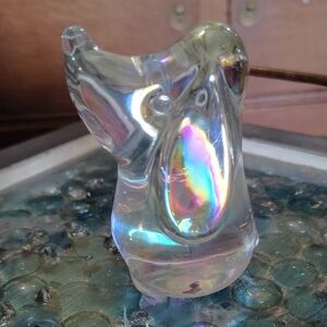 Iridescent Glass Dog Figurine